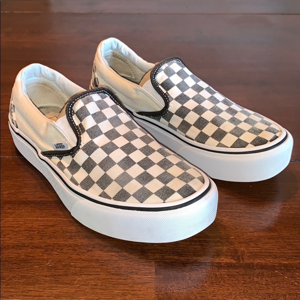 Vans Checkerboard Platform Slip On Shoes 🏁